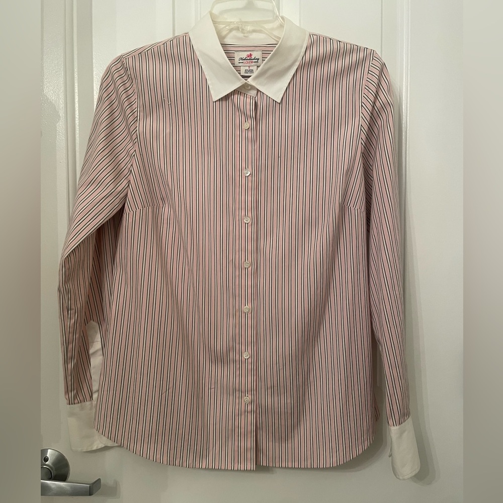 J.Crew Pink & Gray Fitted Button Down Shirt (S)